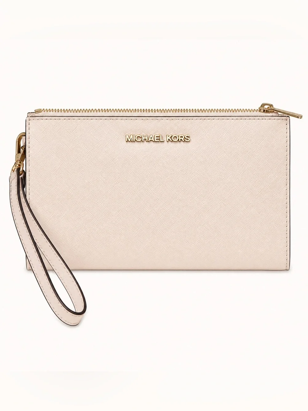 Michael Kors | Jet Set White Saffiano Leather Wristlet Wallet Clutch EUC
